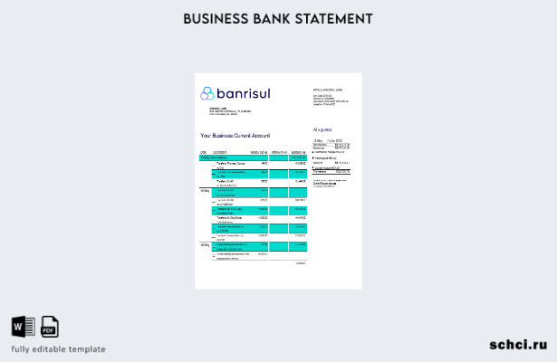 цифровая загрузка Banrisul Bank Деловое заявление в формате Word и PDF шаблон